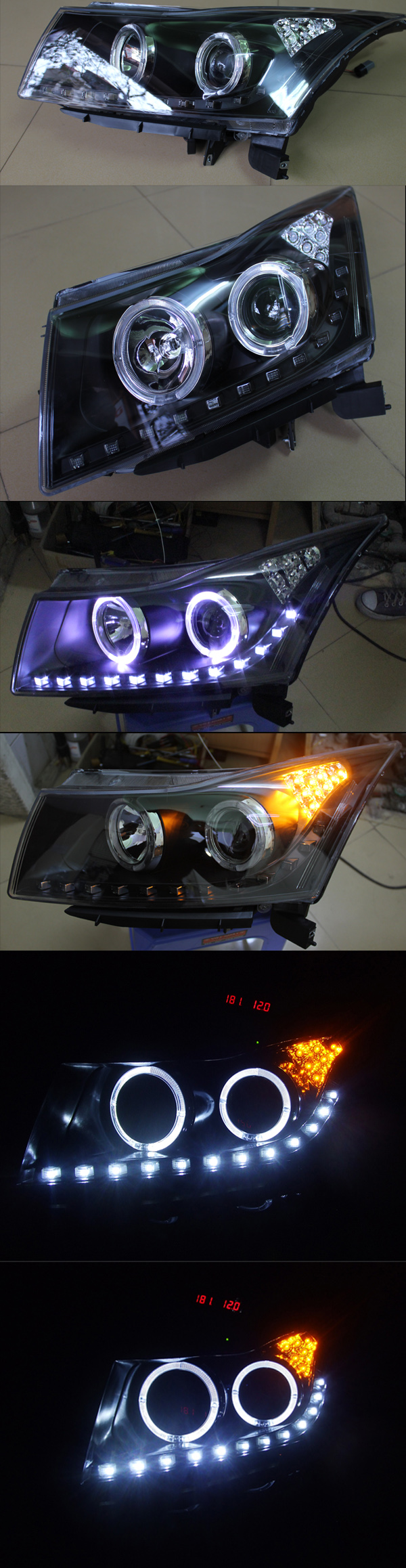 Đèn pha độ LED nguyên bộ dành cho xe Lacetti Cruze phiên bản 4