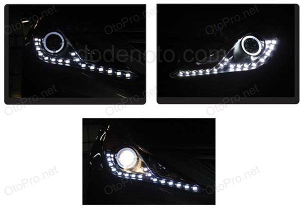 Đèn pha độ nguyên bộ cho xe Sonata Y20 mẫu LED hạt