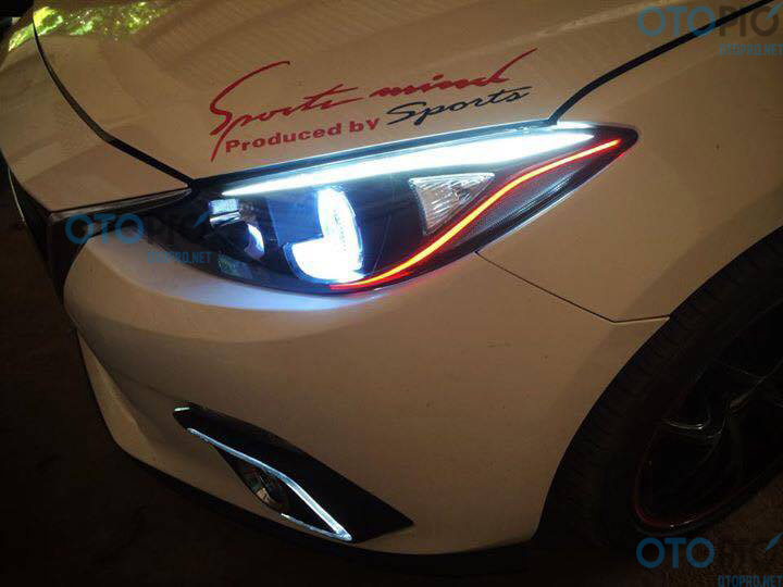 Mazda 3 All New 2015-2016 độ LED mí, vòng Angel eyes