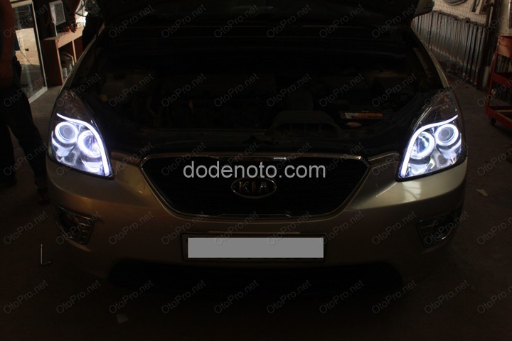 Độ tay LED khối, vòng Angle eyes mẫu BMW cho Kia Carens